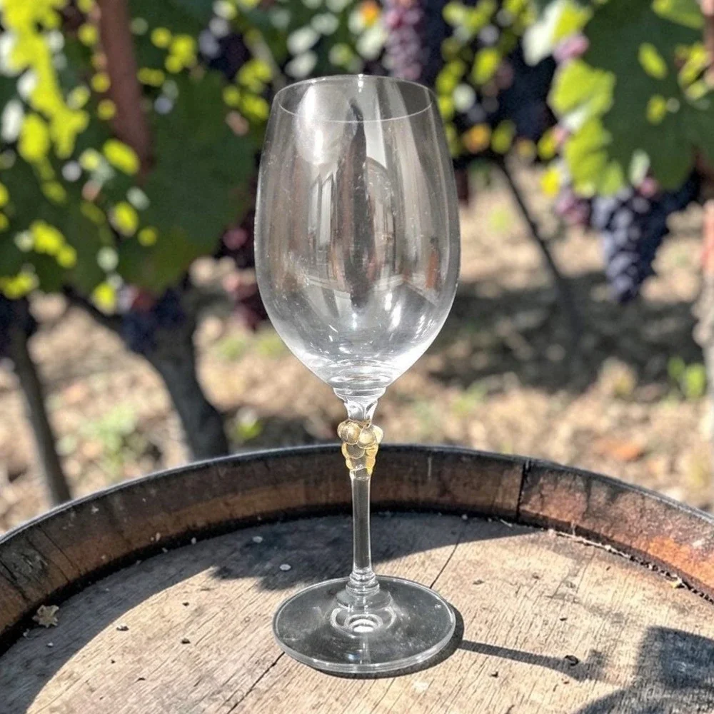 Mikasa‎ Crystal Chablis Goblet, Yellow Amber Grape Design Stemware, Replacement